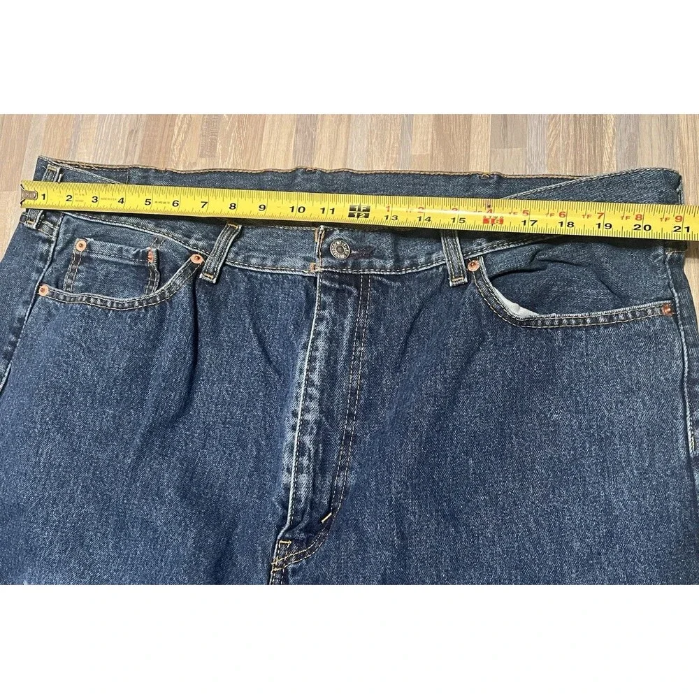 Levis 505 Pants Men's 42 x 30 Blue Denim Jeans Regular Fit Straight Leg Casual